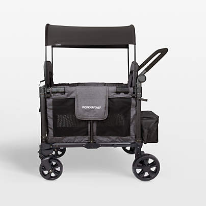 Wonderfold W2 Elite Pro Charcoal Grey Double Kids Stroller Wagon