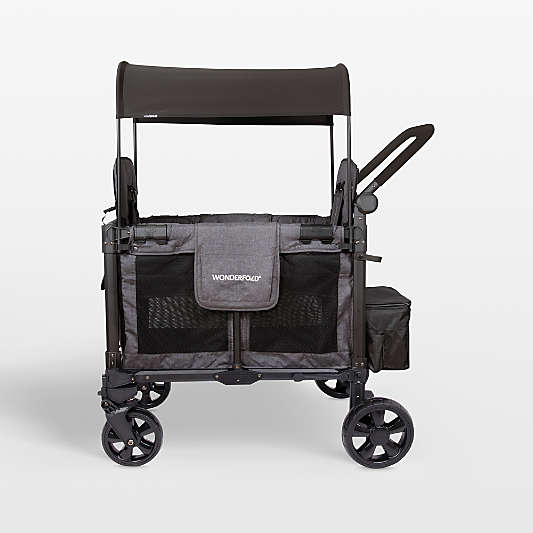 Wonderfold W2 Elite Pro Charcoal Gray Double Kids Stroller Wagon