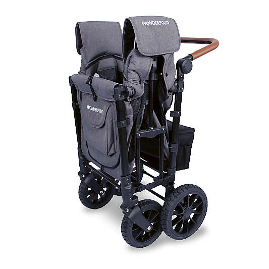 Wonderfold W2 Luxe Charcoal Grey Double Kids Stroller Wagon