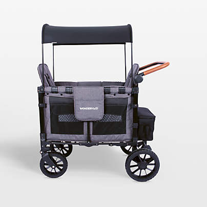 Wonderfold W2 Luxe Charcoal Grey Double Kids Stroller Wagon