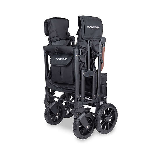 Wonderfold W2 Luxe Pro Jet Black Double Kids Stroller Wagon