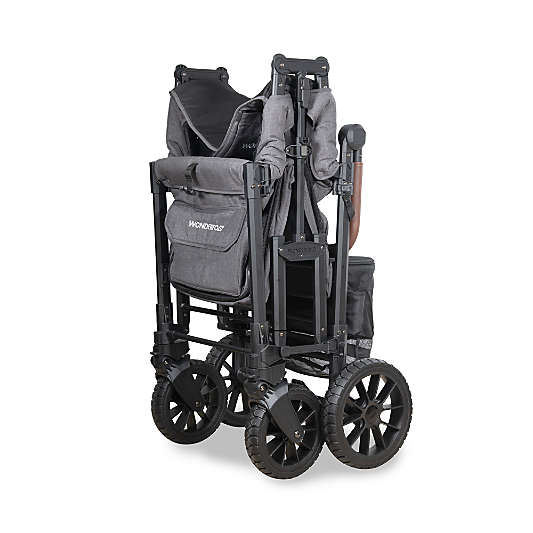 Wonderfold W2 Luxe Pro Charcoal Gray Double Kids Stroller Wagon
