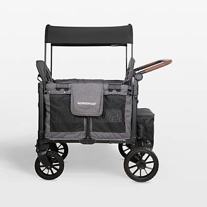 Wonderfold W2 Luxe Pro Charcoal Grey Double Kids Stroller Wagon