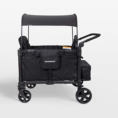Wonderfold W4 Elite Pro Jet Black Four Seater Kids Stroller Wagon