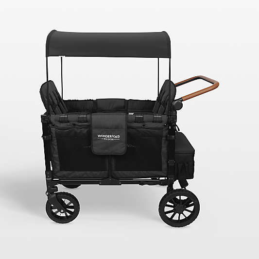 Wonderfold W4 Luxe Volcanic Black Four Seater Kids Stroller Wagon