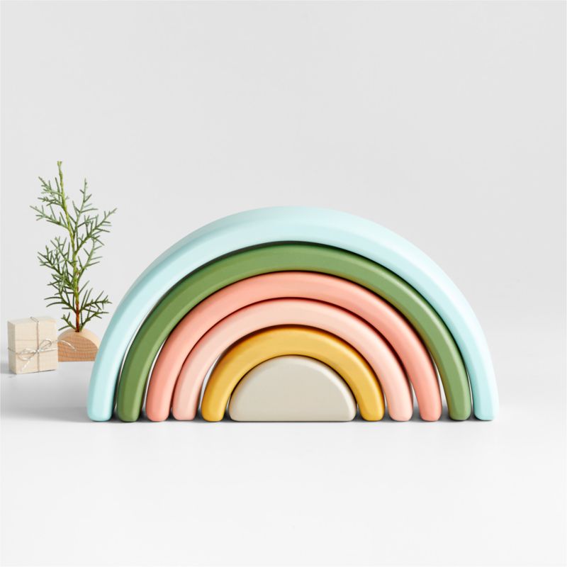 Wonder & Wise by Asweets Rainbow Wooden Kids Stacking Toy