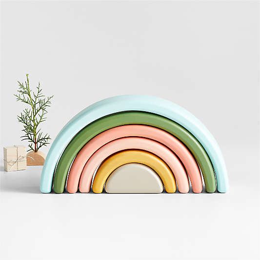 Wonder & Wise by Asweets Rainbow Wooden Kids Stacking Toy