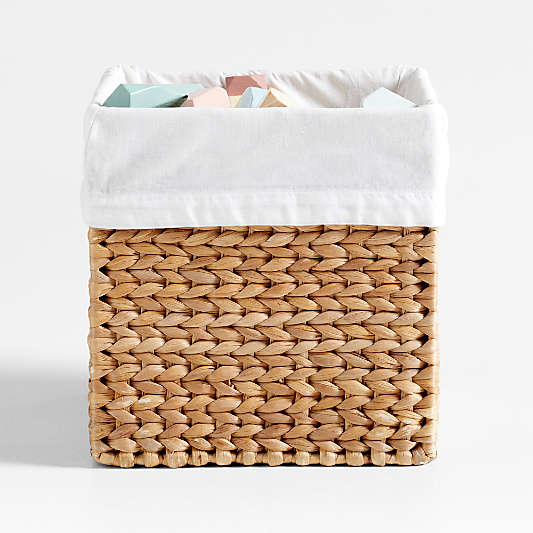 Wonderful Wicker Organic Cotton Shelf Storage Bin Liner