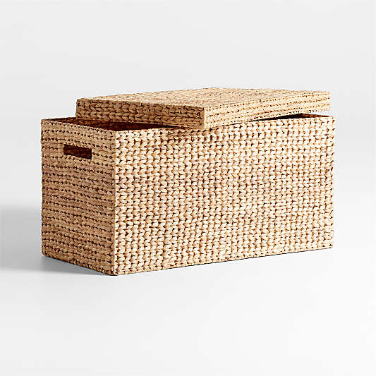 Wonderful Wicker Natural Woven Kids Toy Box with Lid
