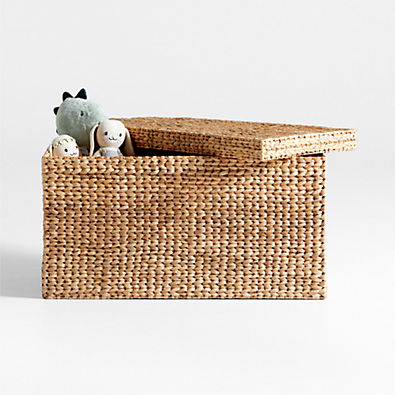 View Wonderful Wicker Natural Woven Kids Toy Box with Lid details