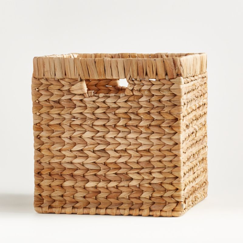 Natural Woven Wicker 3-Compartment Diaper Caddy with Handles +