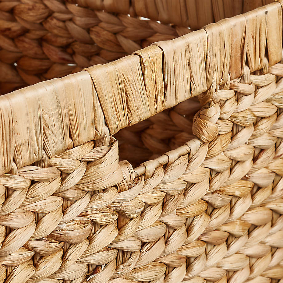 Small Low Rattan Delta Storage Box - Natural