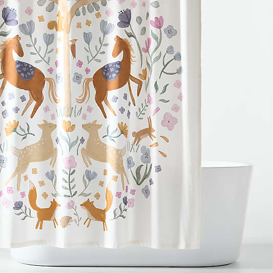 Wonderland Organic Cotton Kids Shower Curtain