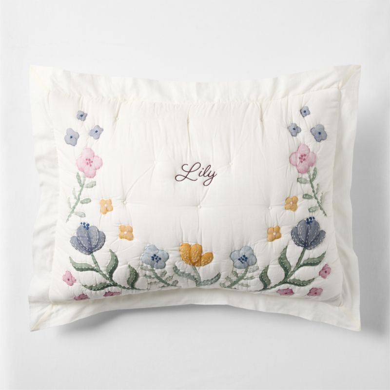 Wonderland Prairie Embroidered Cotton Voile Kids Pillow Sham - image 5 of 7