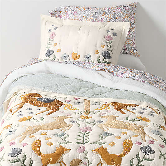 Wonderland Prairie Embroidered Cotton Voile Kids Quilt