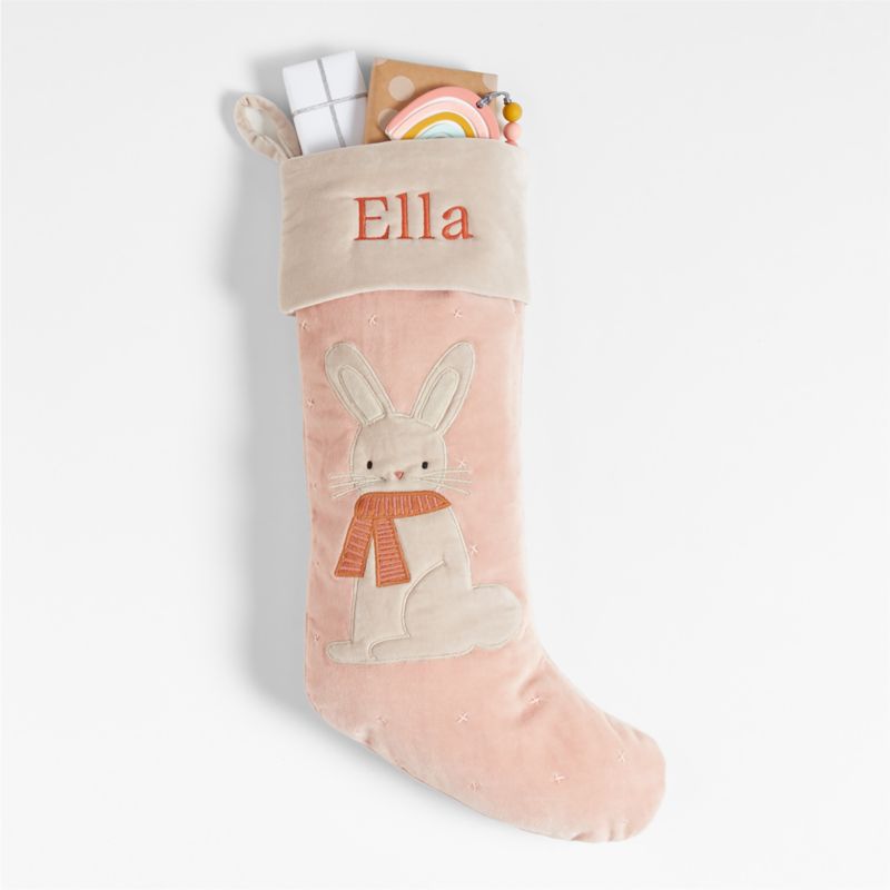 Wonderland Velvet Bunny Kids Christmas Stocking - image 7 of 8