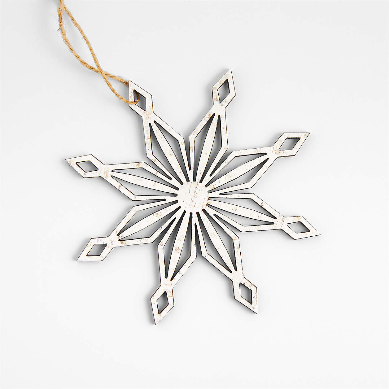 8Point Wooden Snowflake Christmas Ornament Crate & Barrel