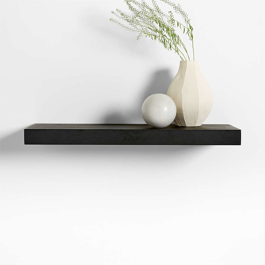 Black Elm Wood Floating Shelf 36