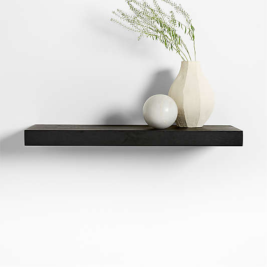 Black Elm Wood Floating Shelf 36"