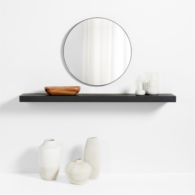 Black Elm Wood Floating Shelf 66" - image 0 of 1