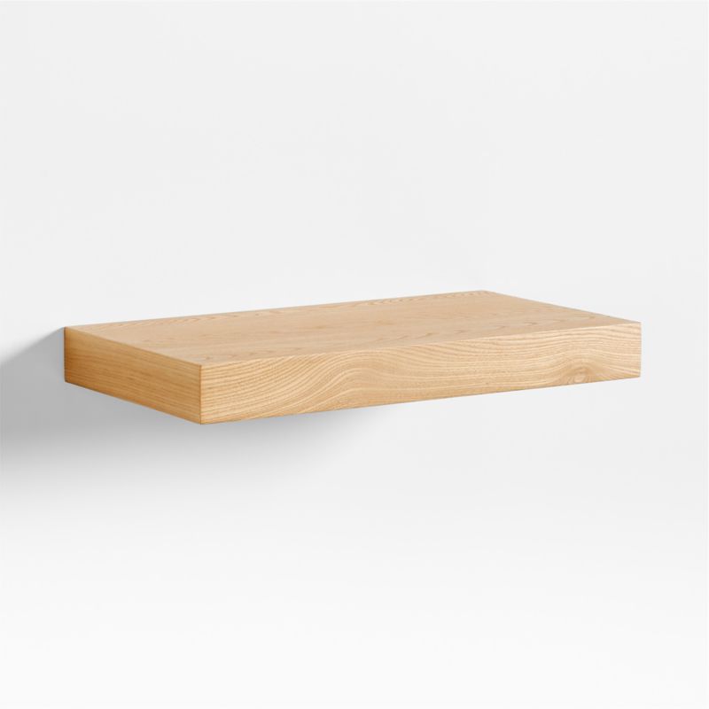 Natural Elm Wood Floating Shelf 24" Crate & Barrel Canada
