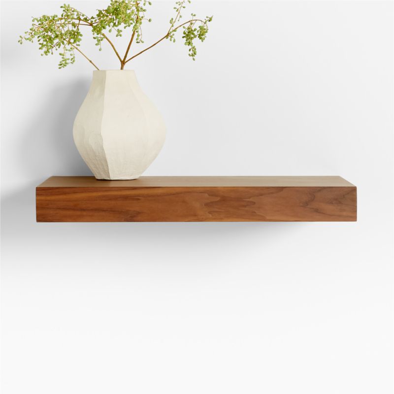 Walnut Wood Floating Shelf 24"