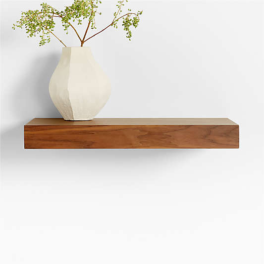 Walnut Wood Floating Shelf 24"