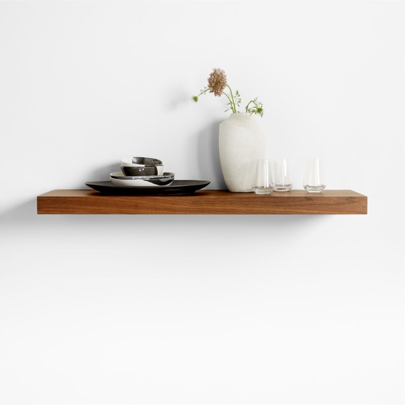 Walnut Wood Floating Shelf 48"