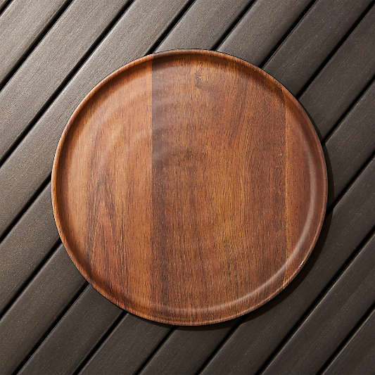 Wood Grain Melamine Dinner Plate