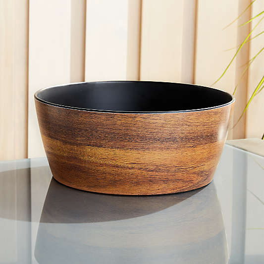 Wood Grain Melamine Serving Bowl