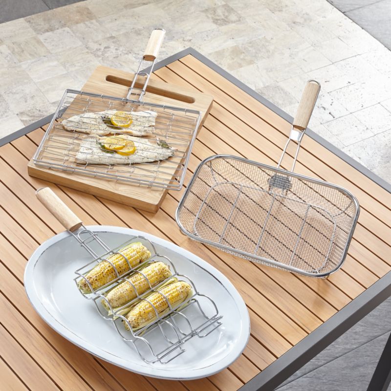 Flexible Grill Basket with Wood Handle