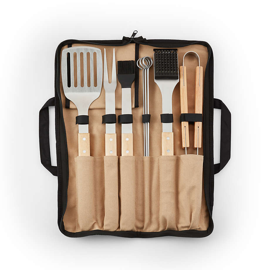 BBQ Tools with Wooden Handles 