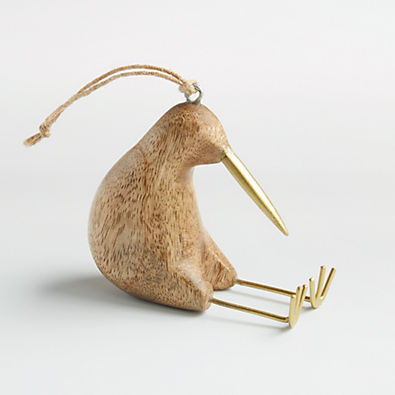 View Wood Kiwi Bird Christmas Tree Ornament details