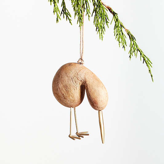 Wood Kiwi Bird Ornament