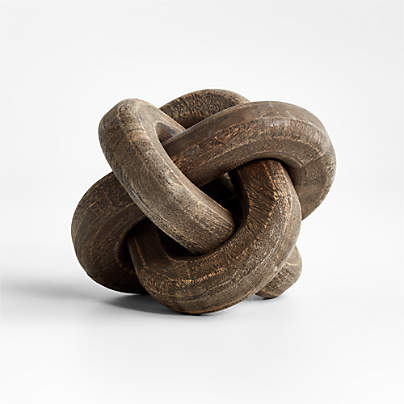 Black Wood Knot Sculpture 8"