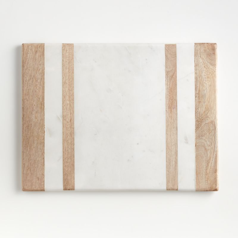 Wood/Marble Inlay Serving Board + Reviews | Crate & Barrel