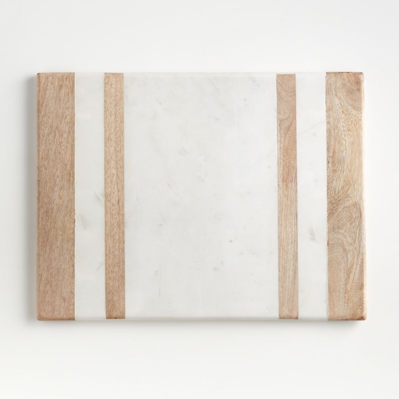 Wood and Marble Inlay Serving Board