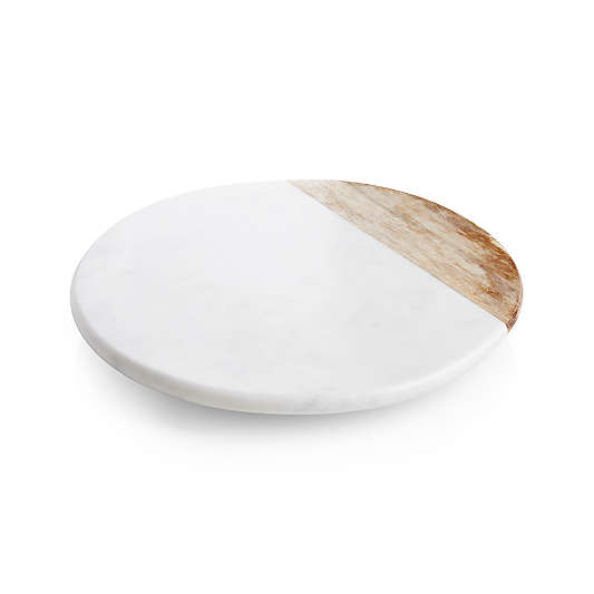 Wood and Marble Lazy Susan