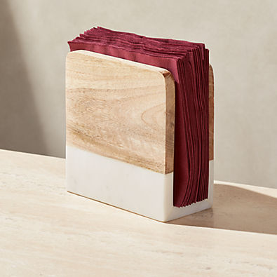 View Wood and Marble Napkin Holder details