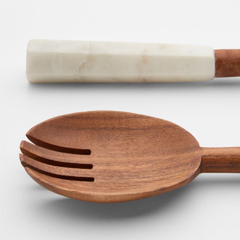 Wood and Marble Salad Servers, Set of 2 - image 5 of 7