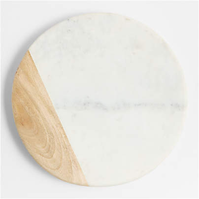 Wood and Marble Lazy Susan