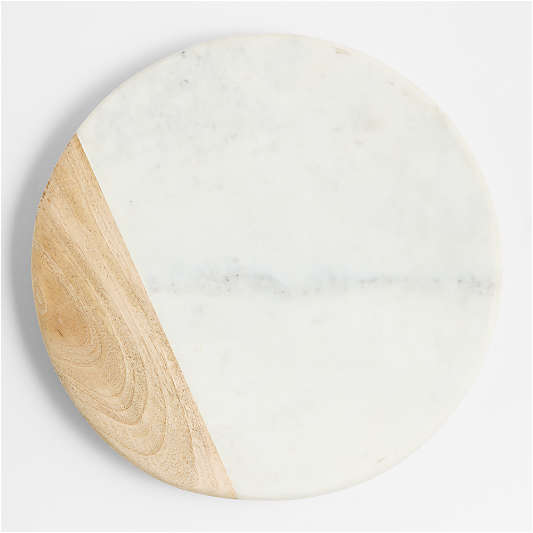 Wood and Marble Lazy Susan