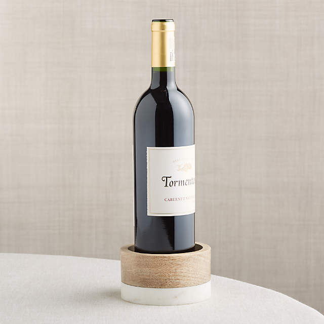 Wood and Marble Wine Coaster + Reviews | Crate & Barrel