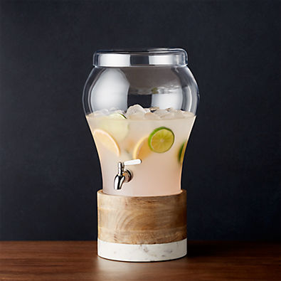 View Elsey 3 Gallon Drink Dispenser with Wood and Marble Drink Dispenser Stand details