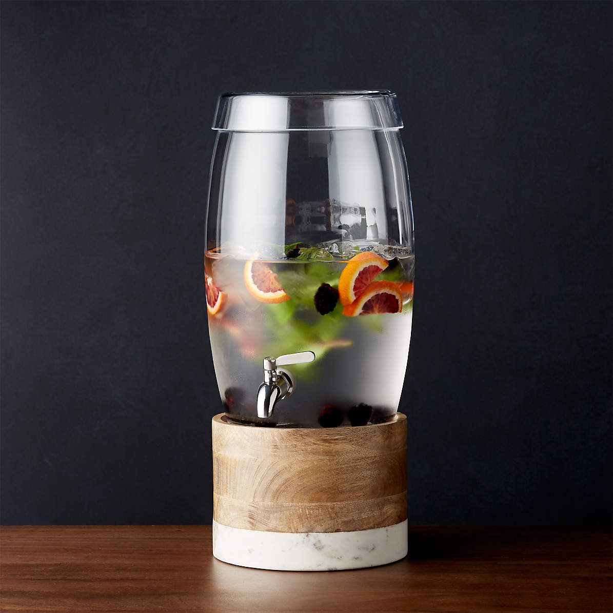 Beau Drink Dispenser with Wood-Marble Stand + Reviews