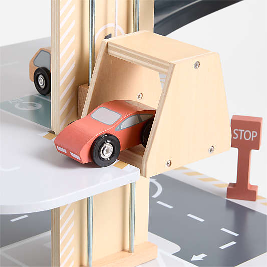 Wooden Kids Parking Garage Play Set