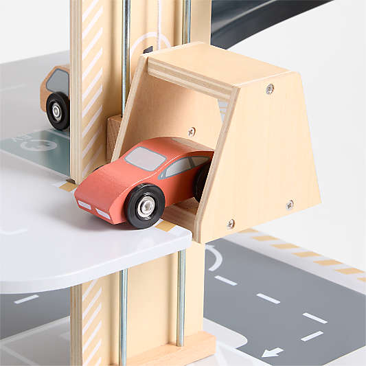 Wooden Kids Parking Garage Play Set