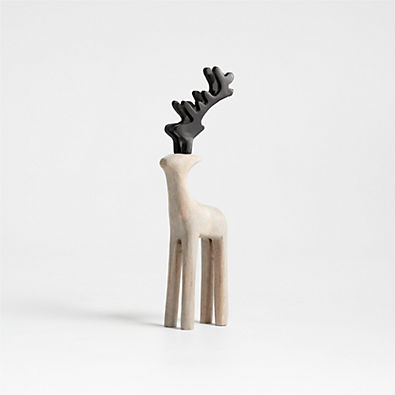 View Wood Reindeer Holiday Decoration 9" details