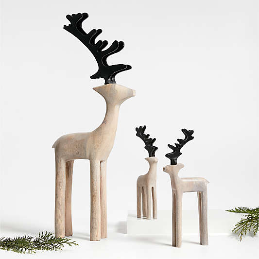 Wood Holiday Reindeer Decoration