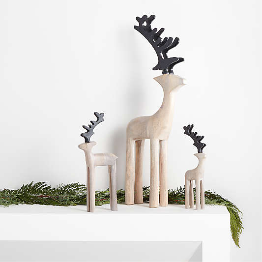 Wood Reindeer Holiday Decoration 10.5"